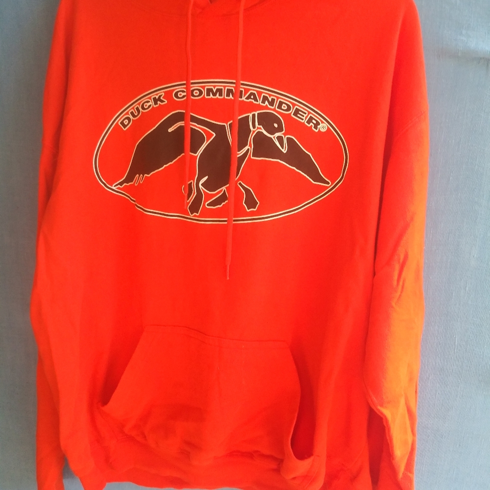 Duck Commander Men's Size XL Orange Brown Hoodie